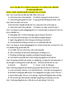 Trắc nghiệm Bài 11: Thành tựu cơ bản và bài học của công cuộc Đổi mới ở Việt Nam từ năm 1986 đến nay Lịch sử 12 Đúng-Sai, Trả lời ngắn 2025