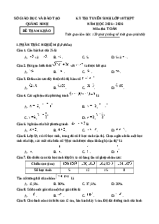 Đề minh họa Toán thi vào lớp 10 Quảng Ninh 2025