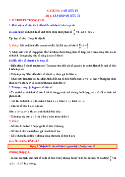 Chuyên đề dạy thêm Toán 7 Cánh diều mới nhất