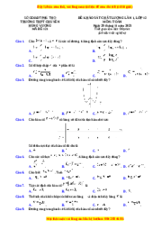 Đề thi thử tốt nghiệp Toán trường THPT Chuyên Hùng Vương lần 1 năm 2024