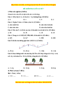 Đề thi giữa kì 2 Toán lớp 2 Kết nối tri thức - Đề 7