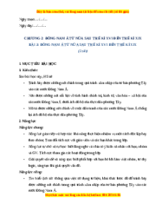 Giáo án Bài 3 Lịch sử 8 Cánh diều (2024): Đông Nam Á từ nửa sau thế kỉ XVI đến thế kỉ XIX