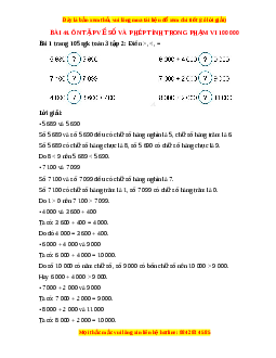 Giải Sgk Toán lớp 3 Bài 44: Ôn tập về số và phép tính trong phạm vi 100 000 (Cánh diều)