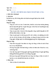 Giáo án Công nghệ lớp 4 Chân trời sáng tạo: Dự án 1