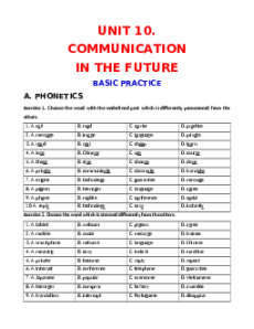 Bài tập bổ trợ nâng cao Unit 10: Communication in the future Tiếng Anh 8 Global success