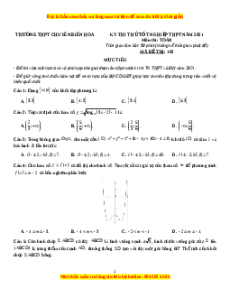 Đề thi thử Toán trường Chuyên Biên Hòa năm 2021