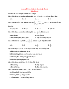 Trắc nghiệm Toán 11 KNTT Chương 2 (có đúng sai, trả lời ngắn)