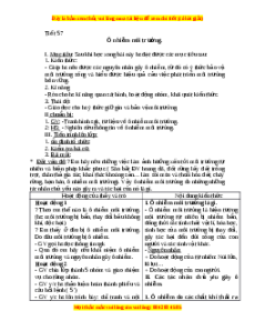 Giáo án Ô nhiễm môi trường Sinh học 9