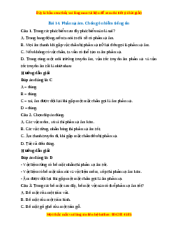 Trắc nghiệm Phản xạ âm, chống ô nhiễm tiếng ồn KHTN 7 Kết nối tri thức