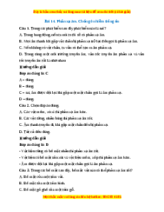 Trắc nghiệm Phản xạ âm, chống ô nhiễm tiếng ồn KHTN 7 Kết nối tri thức