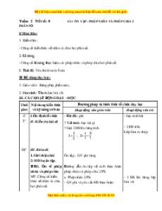 Giáo án Bài 8 Toán lớp 5: Ôn tập Phép nhân và phép chia hai phân số