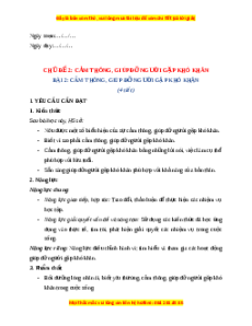 Giáo án Bài 2 Đạo đức lớp 4 Kết nối tri thức: Cảm thông, giúp đỡ người gặp khó khăn