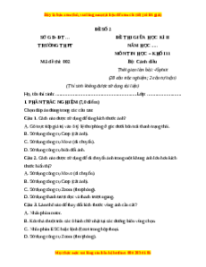 Đề thi giữa kì 2 Tin học 11 Cánh diều (Đề 2)