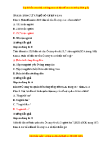 Trắc nghiệm Địa lí 7 Bài 20 Chân trời sáng tạo: Dân cư, xã hội Ô-xtrây-li-a