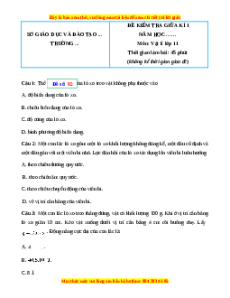 Đề thi giữa kì 1 Vật lí 11 Chân trời sáng tạo - Đề 2