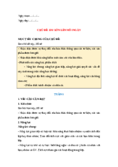 Giáo án Tuần 1 Hoạt động trải nghiệm lớp 5 Kết nối tri thức