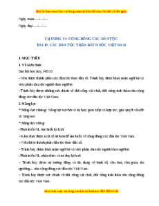 Giáo án Bài 19 Lịch sử 10 Chân trời sáng tạo (2024): Các dân tộc trên đất nước Việt Nam