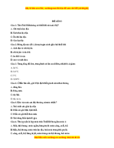 Đề thi cuối kì 1 Địa lý 10 Kết nối tri thức (đề 3)