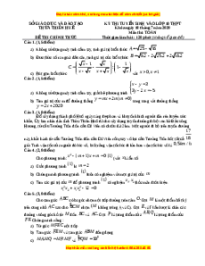 Đề thi vào 10 môn Toán tỉnh Thừa Thiên Huế (Hệ không chuyên) năm 2021