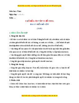 Giáo án Biểu đồ cột Toán 4 Chân trời sáng tạo
