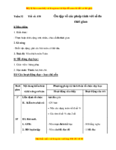 Giáo án Bài 158 Toán lớp 5: Ôn tập về các phép tính với số đo thời gian