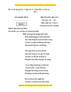 Đề thi giữa kì 1 Ngữ văn 11 Cánh diều ( đề 1)