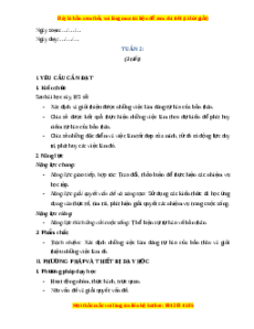 Giáo án Tuần 2 HĐTN lớp 4 Kết nối tri thức