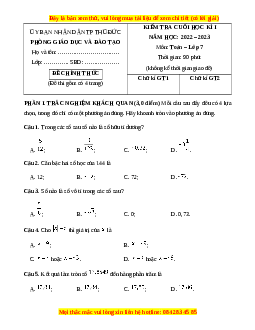 Đề thi cuối kì 1 Toán 7 Chân trời sáng tạo TP Thủ Đức - HCM