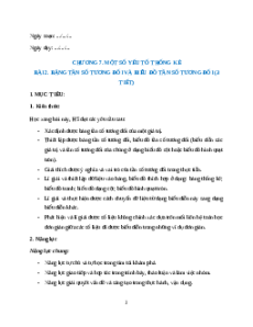 Giáo án Bảng tần số tương đối và biểu đồ tần số tương đối Toán 9 Chân trời sáng tạo