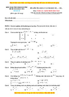 Đề thi Toán 10 Cuối kì 2 Chân trời sáng tạo cấu trúc mới (Đề 2)