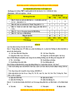 Đề thi cuối kì 2 Lịch sử 11 Chân trời sáng tạo - Đề 3