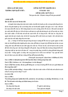 Đề thi thử Ngữ Văn trường Quế Võ lần 2 năm 2021