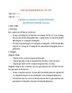 Giáo án Ôn tập chương 7 Toán 9 Kết nối tri thức (năng lực số)