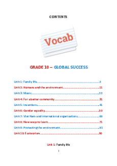 Bài tập từ vựng Tiếng Anh 10 Global success mới nhất