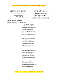 Đề thi giữa học kì 1 Ngữ Văn 7 Chân trời sáng tạo (Đề 9)