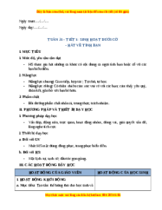 Giáo án Tuần 31 HĐTN lớp 2 Cánh diều
