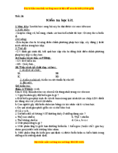 Giáo án Kiểm tra học kì 1 Sinh học 9