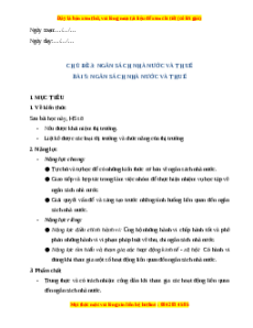 Giáo án Bài 5 KTPL 10 Kết nối tri thức: Ngân sách nhà nước