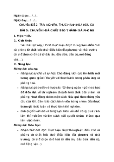 Giáo án chuyên đề Bài 5: Chuyển hóa chất béo thành xà phòng Hóa học 11 Kết nối tri thức