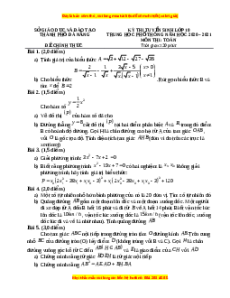 Đề thi vào 10 môn Toán tỉnh Đà Nẵng (Hệ không chuyên) năm 2021