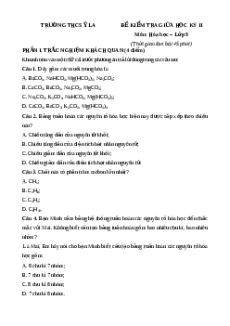Đề thi giữa kì 2 Hóa 9 trường THCS Ỷ La năm 2023
