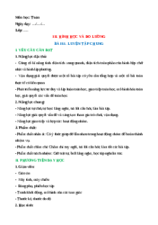Giáo án Bài 61: Luyện tập chung Toán lớp 5 Cánh diều