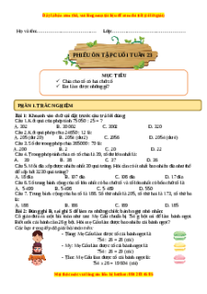 Bài tập cuối tuần Toán 4 Tuần 23 Chân trời sáng tạo (có lời giải)