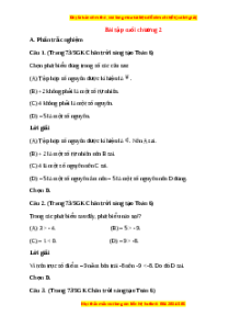 Giải sgk Toán 6 Bài 6: Bài tập cuối chương 2 (Chân trời sáng tạo)