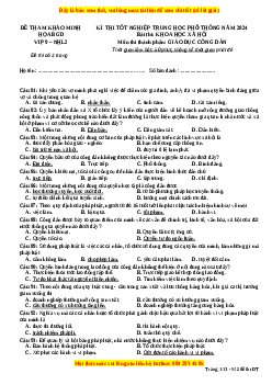 Đề Tốt nghiệp GDCD 2024 theo đề tham khảo (Đề 9)