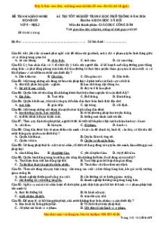 Đề Tốt nghiệp GDCD 2024 theo đề tham khảo (Đề 9)