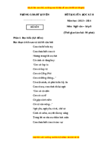 Đề thi giữa kì 2 Ngữ văn 8 Kết nối tri thức (Đề 9)