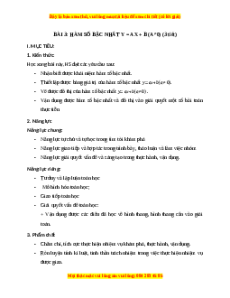 Giáo án Toán 8 Hàm số bậc nhất y = ax + b (a ≠ 0) Chân trời sáng tạo
