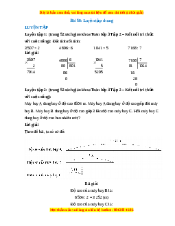 Giải Sgk Toán lớp 3 Bài 58: Luyện tập chung (Kết nối tri thức)