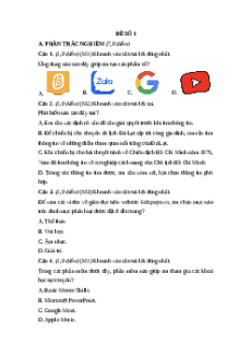 Đề thi giữa kì 1 Tin học lớp 5 Chân trời sáng tạo (Đề 1)